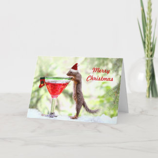 Cartes Pour Fêtes Annuelles L'écureuil de Noël à Happy Hour