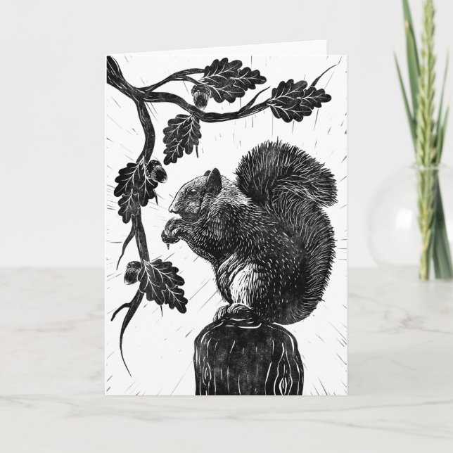 Cartes Pour Fêtes Annuelles L'écureuil et la glande (Devant)