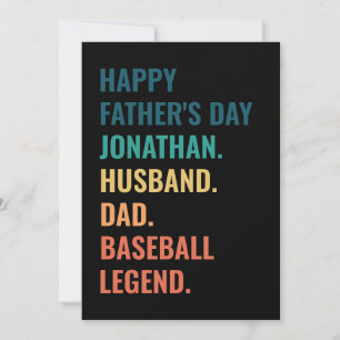 Cartes Pour Fêtes Annuelles Légende de Baseball Personnalisée pour la Fête des
