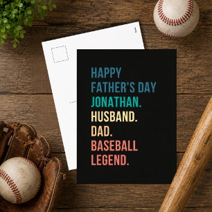 Cartes Pour Fêtes Annuelles Légende de baseball personnalisée pour la fête des