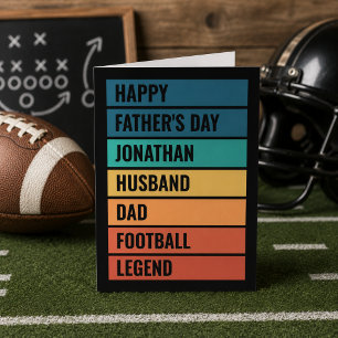 Cartes Pour Fêtes Annuelles Légende de football rétro Fête des Pères Papa