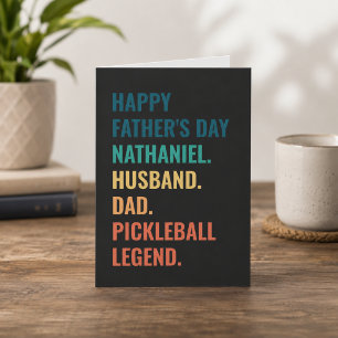 Cartes Pour Fêtes Annuelles Légende de Pickleball Fête des Pères personnalisée