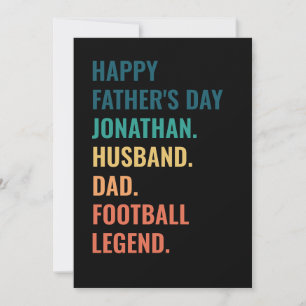 Cartes Pour Fêtes Annuelles Légende du football personnalisée Mari Fête des pè