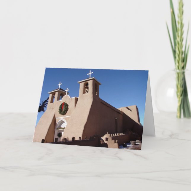 Cartes Pour Fêtes Annuelles L'église Mission San Francisco de Asis à Noël (Devant)