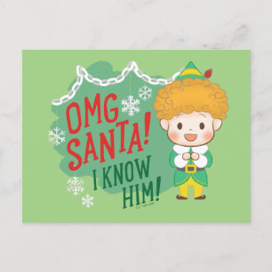 Cartes Pour Fêtes Annuelles L'elfe Buddy OMG Santa ! Je le connais !
