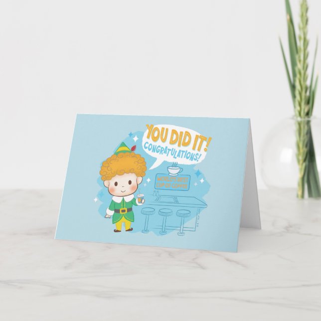 Cartes Pour Fêtes Annuelles L'elfe Buddy Vous avez réussi ! Félicitations ! (Devant)
