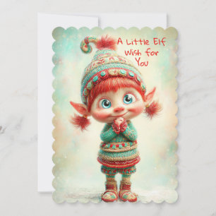 Cartes Pour Fêtes Annuelles L'Elfe Enchanté   La Magie de Noël au Pôle Nord