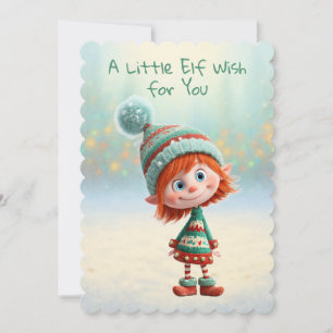 Cartes Pour Fêtes Annuelles L'Elfe Enchanté   La Magie de Noël au Pôle Nord