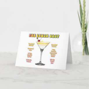 Cartes Pour Fêtes Annuelles LEMON DROP MARTINI Cocktail Recette Art 