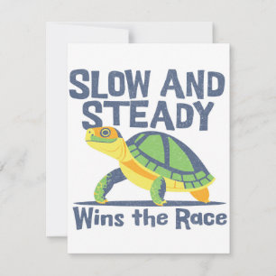 Cartes Pour Fêtes Annuelles Lente Et Régulière Gagne La Course - Tortue