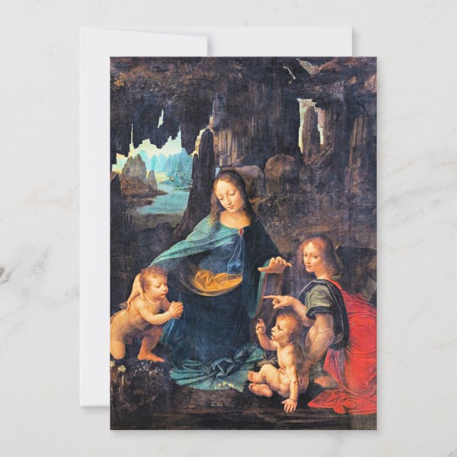 Cartes Pour Fêtes Annuelles Léonard de Vinci - La Vierge des Rochers,  (Devant)