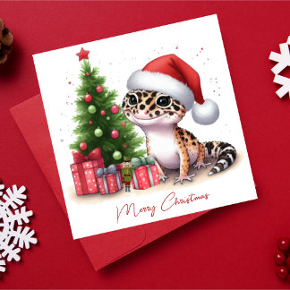 Cartes Pour Fêtes Annuelles Leopard Gecko Joyeux Noël