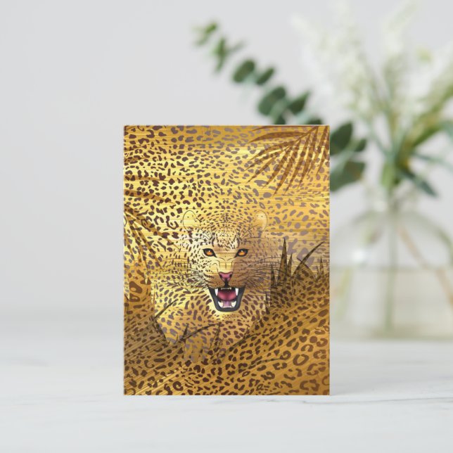 Cartes Pour Fêtes Annuelles Léopard Territoire 1 (Debout devant)