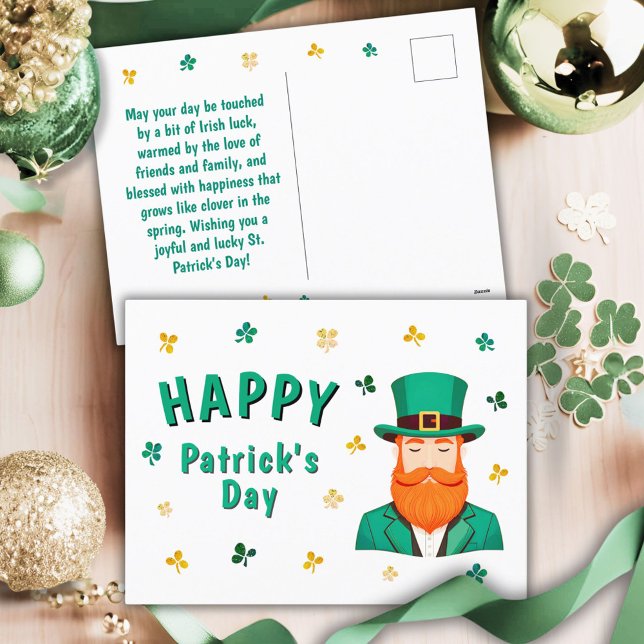 Cartes Pour Fêtes Annuelles Leprechaun Clover Shamrock Patrick's Day (Créateur téléchargé)