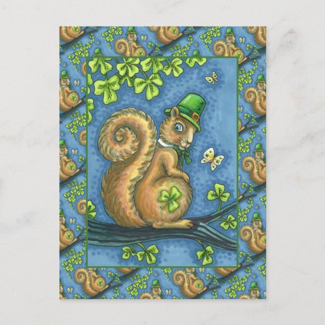 Cartes Pour Fêtes Annuelles LEPRECHAUN IRISH SQUIRREL, ST. JOUR DE PATRICK Luc (Devant)