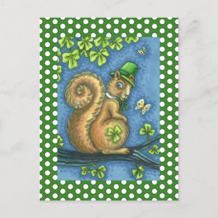 CARTES POUR FÊTES ANNUELLES LEPRECHAUN SQUIRREL, ST. LA JOURNÉE DE PATRICK