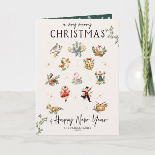 Cartes Pour Fêtes Annuelles Les 12 Jours de Noël Illustrations de Fêtes