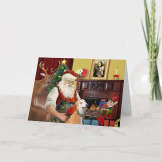 Cartes Pour Fêtes Annuelles Les 2 Greyhounds du Père Noël