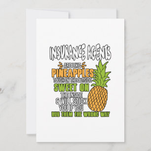 Cartes Pour Fêtes Annuelles Les Agents D'Assurance Sont Comme Des Ananas.
