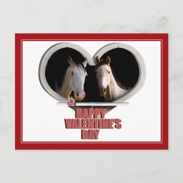 Cartes Pour Fêtes Annuelles Les amateurs de chevaux Valentine (Devant)