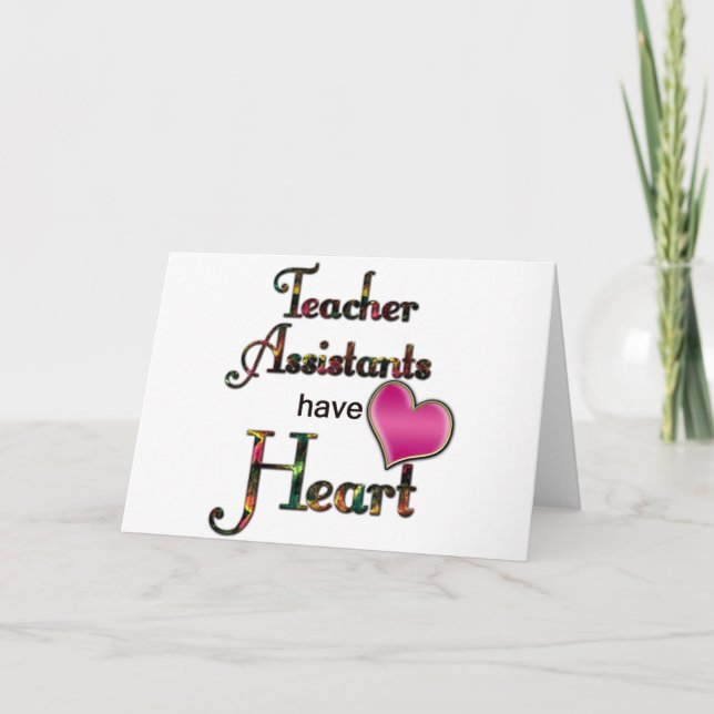 Cartes Pour Fêtes Annuelles Les Assistants Enseignants Ont Le Coeur (Devant)