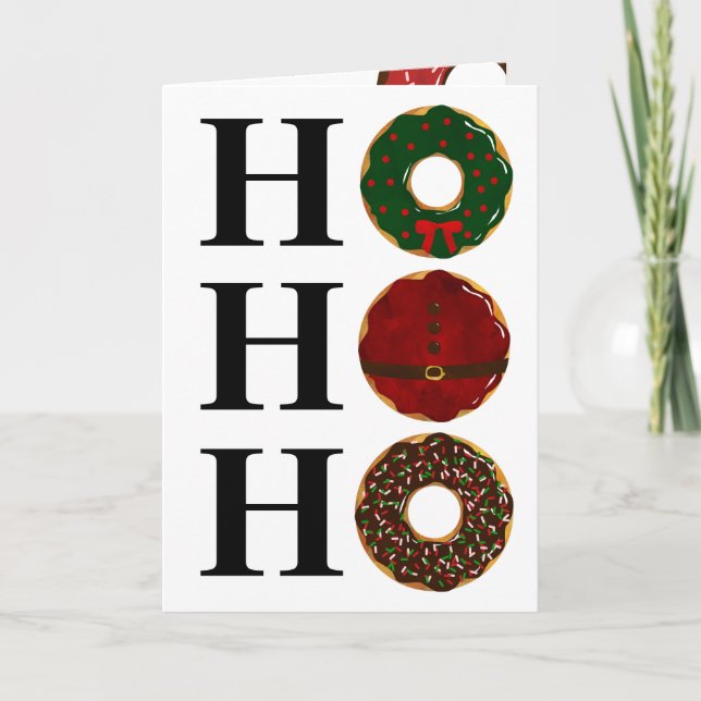 Cartes Pour Fêtes Annuelles Les beignets de Noël Ho Ho Ho tendance (Devant)