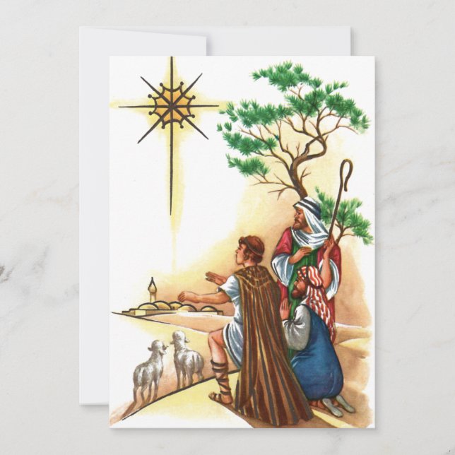 Cartes Pour Fêtes Annuelles Les bergers de Noël religieux (Devant)