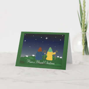 Cartes Pour Fêtes Annuelles Les Bergers Regardent Leurs troupeaux De Nuit