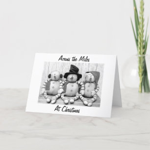 CARTES POUR FÊTES ANNUELLES LES BONHOMMES DE NEIGE DISENT À TRAVERS LES MILLES