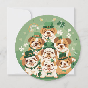 Cartes Pour Fêtes Annuelles Les bouledogues anglais de la Saint-Patrick