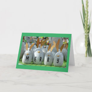 CARTES POUR FÊTES ANNUELLES LES BUNNIES SONT ICI POUR DIRE MERRY NOËL