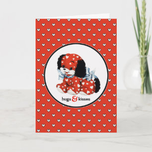 Cartes Pour Fêtes Annuelles Les câlins et les baisers. Vintage Puppy Valentine