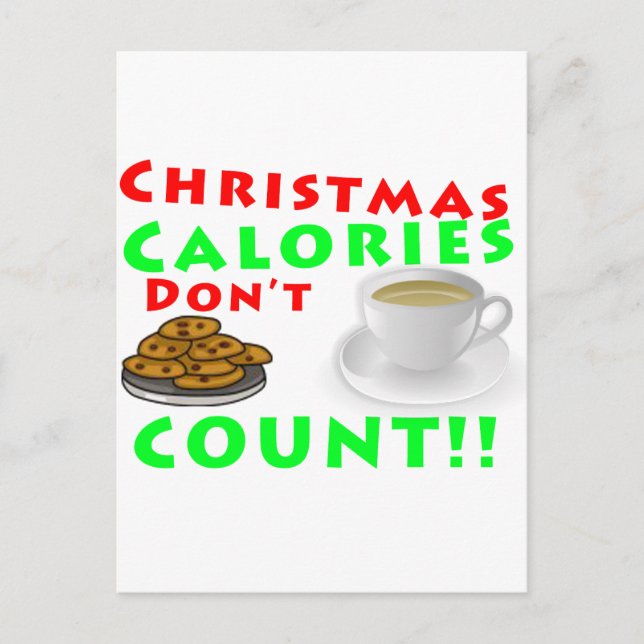 Cartes Pour Fêtes Annuelles Les calories de Noël ne comptent pas l'Humour drôl (Devant)