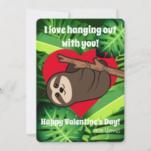 Cartes Pour Fêtes Annuelles Les camarades de classe mignonne Sloth "Amour traî