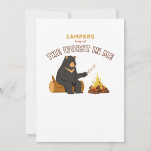 Cartes Pour Fêtes Annuelles Les campeurs apportent le pire en moi - Camping d'