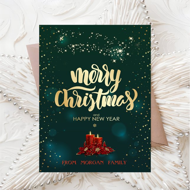 Cartes Pour Fêtes Annuelles Les chandelles rouges de Noël élégantes (Créateur téléchargé)