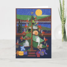 Les chats dans l'arbre de Noël