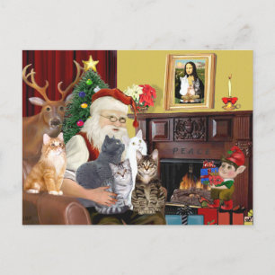 Cartes Pour Fêtes Annuelles Les cinq chats du Père Noël