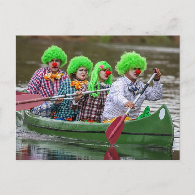 Cartes Pour Fêtes Annuelles Les clowns naviguent sur la rivière. (Devant)