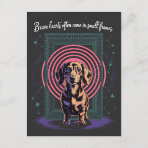 Cartes Pour Fêtes Annuelles Les Cœurs Courageux De Dachshund Se Trouvent Souve