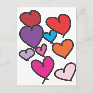 Cartes Pour Fêtes Annuelles Les coeurs de Valentine attirés amour coloré