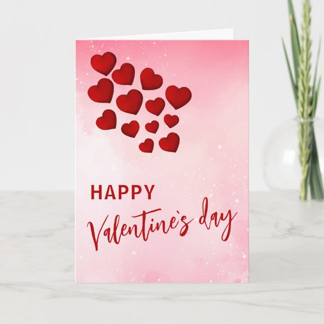 Cartes Pour Fêtes Annuelles Les Coeurs Rouges Romantiques Joyeux Saint Valenti (Devant)
