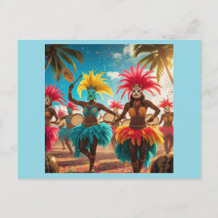 Cartes Pour Fêtes Annuelles Les couleurs du carnaval d'Aruba volent
