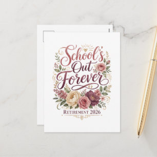 Cartes Pour Fêtes Annuelles Les cours sont terminés pour toujours Retraite d'e