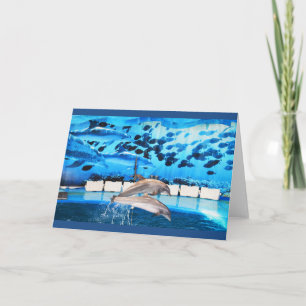 Cartes Pour Fêtes Annuelles Les dauphins en mouvement