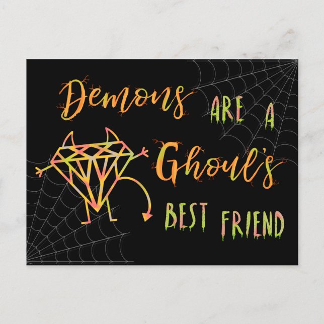 Cartes Pour Fêtes Annuelles Les démons d'Halloween sont les meilleurs amis des (Devant)