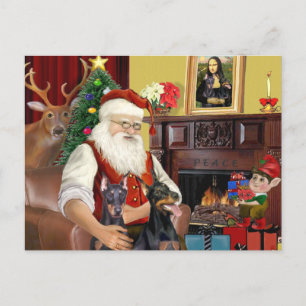 Cartes Pour Fêtes Annuelles Les deux dobermans du Père Noël