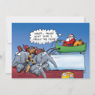 Cartes Pour Fêtes Annuelles Les Éléphants du Père Noël
