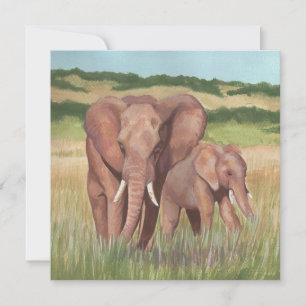 Cartes Pour Fêtes Annuelles Les éléphants sur la marche