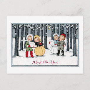 Cartes Pour Fêtes Annuelles Les enfants chantent au Nouvel An